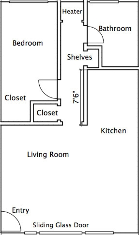 glenwood garden 1x1 650sqft floor plan